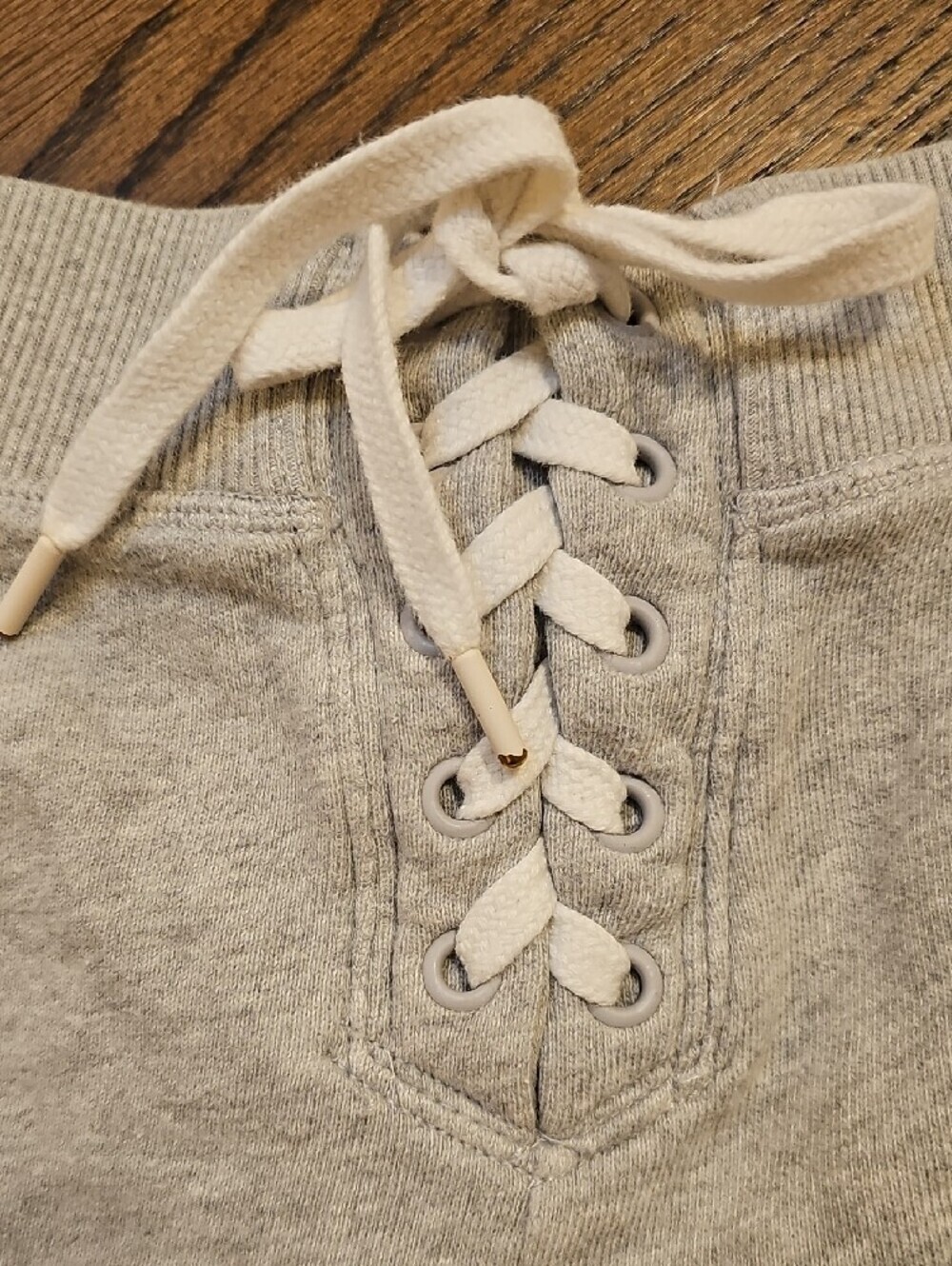 Offline By Aerie Women's Gray Lace-Up Athletic Lounge Shorts - Picture 4 of 8